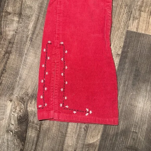 VTG Y2K Tommy Hilfiger Girls Red Corduroy Flare Leg Pants With Embroidery 4T - Picture 4 of 5